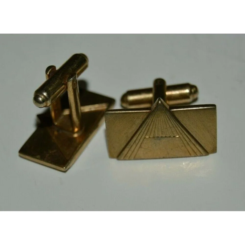 Nice Vintage SPEIDEL Brass PYRAMIDS Men's Classic Cuff Links Rare